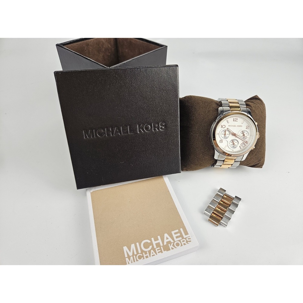 MICHAEL KORS Chronograph Womens Stainless Steel MK-5315 Watch Runs w/Box Links - Picture 7 of 7